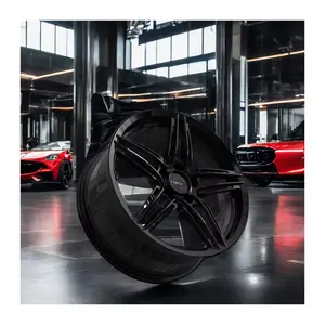 Customizable 18-24 Inch Gloss Black Forged Carbon Fiber Wheels Rims 5x112 PCD For Audi Passenger Cars New Condition With 50mm ET