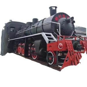 Steam Locomotive <b>Train</b> Engine <b>Outdoor</b> Metal Decor For Park Restaurant Display - Product Image 1