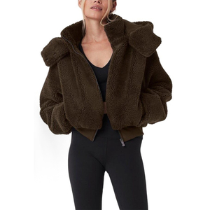 <span class=keywords><strong>Cappotto</strong></span> in pile Teddy da donna, caldo e morbido, con texture soffice, vestibilità oversize e taglio corto, ideale per l'uso quotidiano - Collezione Hot Sale - Product Image 2