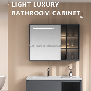Modern Bathroom <b>Vanity</b> Unit Cabinet with Ceramic Wash Basin LED <b>Light</b> <b>Mirror</b> Wall-Mounted for Hospital and Apartment Use - Product Image 6
