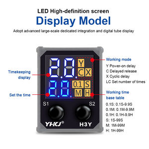Relais horaire numérique à double affichage YHKJ H3Y-2 avec base, plage horaire 0,1S~99H, multifonctionnel, possibilité de définir le nombre de cycles, 2NO+2NC, 8 broches - Product Image 3