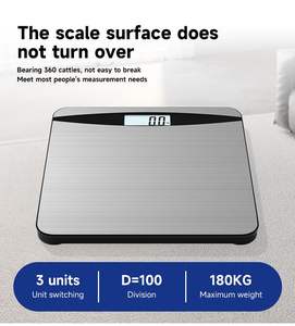 가정용 체중계 체중계 인체 체중 기계 디지털 체중계 스테인레스 스틸 180 kg 평방 욕실 체중계 - Product Image 2