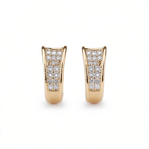 Orecchini a Cerchio da Donna con Micro Pavé di Zirconi e Design Traforato, Gioielli alla Moda - Product Image 1