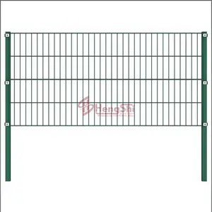 3,4x1,2 m - Verde Panel de valla con postes de hierro verde