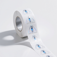 Étiquettes d'emballage en rouleau à bordure laser holographique imprimées numériquement aux couleurs vives avec vernis mat pour sacs de vêtements de boutique