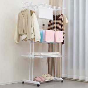 Séchoirs à <span class=keywords><strong>linge</strong></span> pliables portables mobiles d'intérieur pour vêtements Séchoir à <span class=keywords><strong>linge</strong></span> rétractable avec roulettes - Product Image 2
