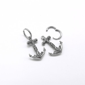 Pendientes de aro de acero y titanio con forma de ancla y diseño geométrico para hombres y mujeres GZYE-1807 - Product Image 3