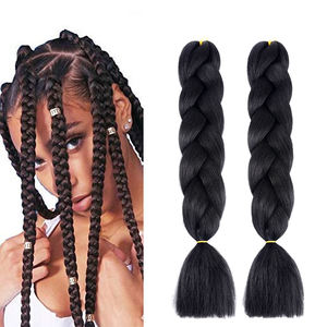 Vente en gros d'extensions de cheveux tressés synthétiques de haute qualité Ombre Crochet matière première 100g 24 pouces Jumbo cheveux tressés synthétiques - Product Image 1