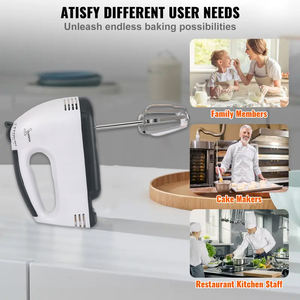 Batidora de Mano Eléctrica Inalámbrica al por Mayor, 4 Cuchillas, Control Automático de Perilla, 5+ Velocidades, Botón de Expulsión, Gancho para Masa, Batidor - Product Image 3