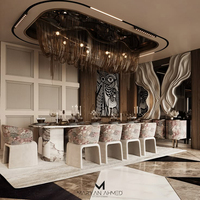 Ensemble table et chaises de salle à manger extra longues, style luxe moderne, 10 places, table ovale de luxe sur mesure