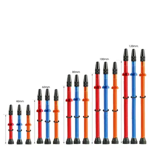 40mm/60mm/80mm/100mm/120mm合金色のカラフルなロードMTBバイクFVバルブプレスタ自転車チューブレスバルブ