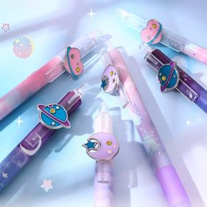 स्टाररी आकाशगंगा थीम वाले ग्रह चंद्रमा हृदय प्लास्टिक आकर्षण अद्वितीय 0.5 मिमी जेल पेन स्कूल के बच्चों और कार्यालय के लिए - Product Image 5