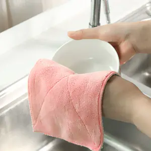 मूंगा मखमल थाली पीछने का कपड़ा रसोई शोषक गैर-तेल थाली पीछने का कपड़ा हाथ तौलिया मेज़पोश