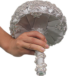 Bouquet de mariée personnalisé de luxe avec cristaux scintillants, bouquet de fleurs à tenir à la main pour la mariée, mariage - Product Image 2