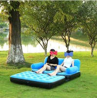 Sofá cama inflable barato, sofá plegable doble flocado para niños, sofá cómodo para exteriores para balcón, Picnic