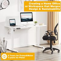 Petit bureau électrique double réglable en hauteur avec 4 mémoires, table d'étude ergonomique assis-debout pour le bureau à domicile