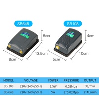 SOBO SB-108/SB-648 Mini Aquarium oxygène pompe à Air Portable silencieux écologique plastique ABS avec 220v 5w puissance métal matériel