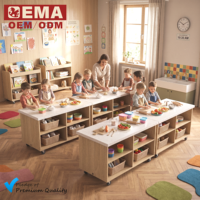 Table de salle à manger rectangulaire EMA pour garderie et cantine avec pieds renforcés