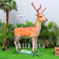 Lebensechtes anima tro nisches Sika-Hirsch modell mit realistischer Soundeffekt-Fernbedienung für die Landschafts dekoration des Schul zoo Safari Park