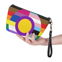 Pochette de maquillage personnalisée à thème arc-en-ciel LGBTQIA imprimée UV pour les voyages interurbains, le rangement de produits de beauté et la vente en gros