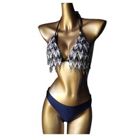 Bikini de luxe pour filles, orné de strass, vêtements de danse brillants, maillots de bain, vêtements de plage
