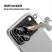 Film de protection en verre trempé anti-rayures pour objectif d'appareil photo, compatible avec iPhone 17, 16, 15, 14, 13 Pro Max, 12, 11