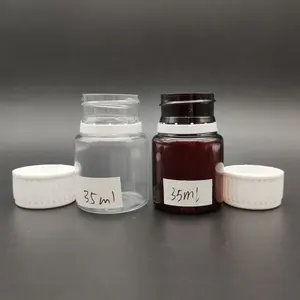 Amber PET 35ml plastik ilaç şişeleri kahverengi childproof ilaç kabı hap depolama için