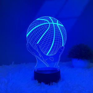 Meilleur cadeau d'anniversaire de Noël pour garçons filles 3D Illusion LED veilleuse thème de <span class=keywords><strong>basket</strong></span>-ball pour enfants fans de <span class=keywords><strong>basket</strong></span>-ball <span class=keywords><strong>chambre</strong></span> à coucher - Product Image 3