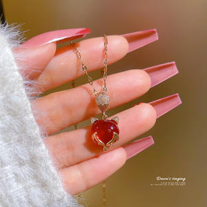 الكورية الساخن بيع الثعلب قلادة قلادة الحيوان الذهب الثعلب سلسلة قصيرة تصل إلى عظمة الترقوة المختنق قلادة الحد الأدنى قلادة قلادة للنساء - Product Image 3