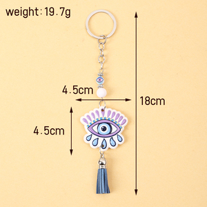 New Design <strong>2026</strong> Religious Modern Stylish Blue Eyes Durable Resin UV Printing Eco-Friendly SG Brand <strong>Keychain</strong> - Product Image 4