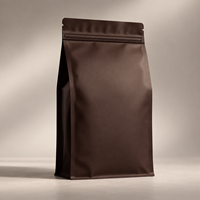 Pochette ECO Premium Marron Foncé Refermable avec Fermeture Éclair Étanche à l'Air pour l'Emballage des Grains de Café