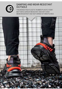 फैशन ब्रांड हल्के आकस्मिक खेल स्नीकर्स औद्योगिक स्टील की पैर की रबर इनसोल सुरक्षा के साथ - Product Image 5