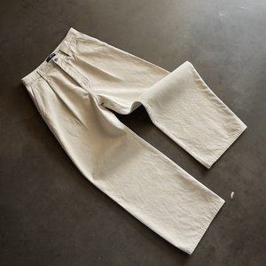 Nouvelle Arrivée - Jean en Denim Crème Plissé pour Homme, Coupe Droite en Toile de Canard, Jean Baggy en Denim Brut, Style Y2K Décontracté pour Homme - Product Image 4
