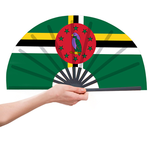 Abanicos Plegables de Bambú con la Bandera de Dominica al por Mayor, Abanico de Mano para Carnaval, Boda, Festival, Fiesta, Agencia de Viajes - Product Image 4