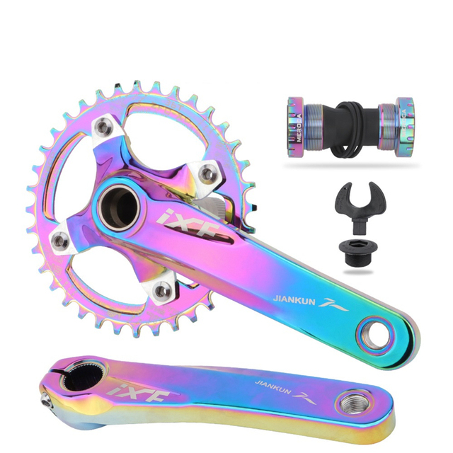 IXF MTB Bike Colorful Crankset 170mm 104 BCD 32/34/36/38T Hollow Integrated Mountain Bicycle Crank