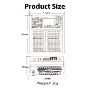 มิกเซอร์ดิจิตอลระดับมืออาชีพ 18 อินพุต พร้อมเฟดเดอร์แบบมอเตอร์ หน้าจอสัมผัส 7 นิ้ว ควบคุมผ่าน WiFi รุ่น DM16S - Product Image 3