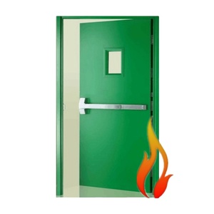 UL Canadá Arabia Saudita Pakistán Bangladesh estándar puerta de salida de acero de una sola hoja resistente al fuego con barra de pánico - Product Image 1