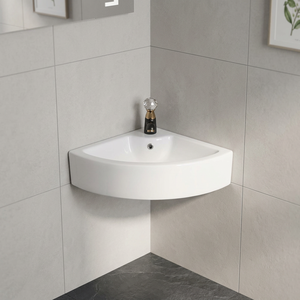 Lavabo Redondo de Cerámica para Colgar en la Pared, Lavamanos de Grado Hospitalario para Proyectos de Baños Comerciales de Hoteles de Lujo - Product Image 5