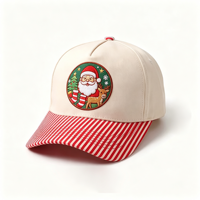 Cappello Personalizzato con Logo per le Feste, Berretto da Baseball Natalizio con Stampa a Righe e Ricamo, Vendita all'Ingrosso