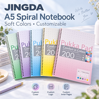 Carnet ligné à spirale, perforé 3 trous, avec pages détachables, illustration apaisante, personnalisable avec logo |   Carnet mignon |   Bloc-notes