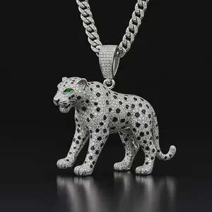 Colgante de Tigre con Diamantes Estilo Hip Hop Personalizado con Cadena Cubana para Raperos, Artistas y Moda Urbana, Disponible a Precio de Fábrica - Product Image 1