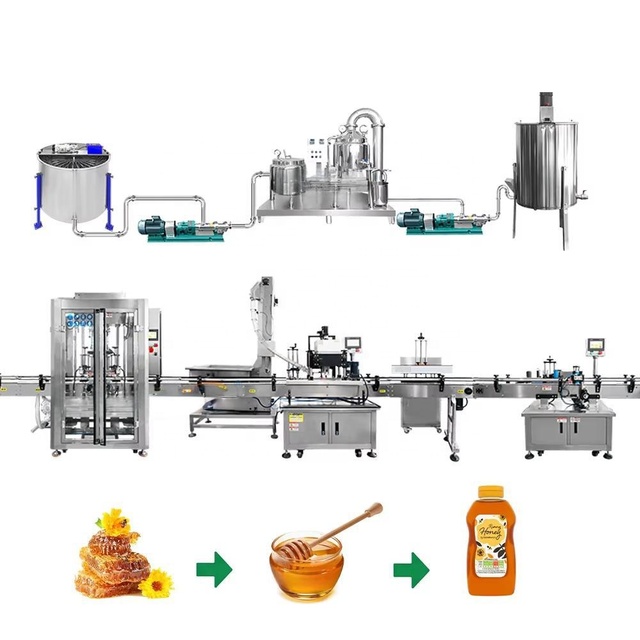 Automatic Honey Processing Production Line Honey Extractor Filtering Mixing Machine Honey Bottle Filling Machine