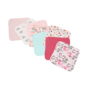 Wholesale good selling cotton mixed square face towel 8 pieces pack baby small handkerchief and slobber towels