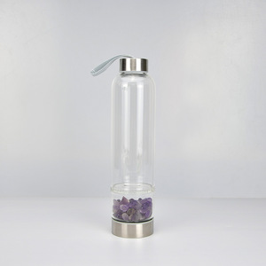 2026 Offre Spéciale Quartz Naturel Dimension Gemstone <span class=keywords><strong>Elixir</strong></span> Énergie Verre Parfum Améthyste Cristal Infusé Bouteille D'eau - Product Image 6