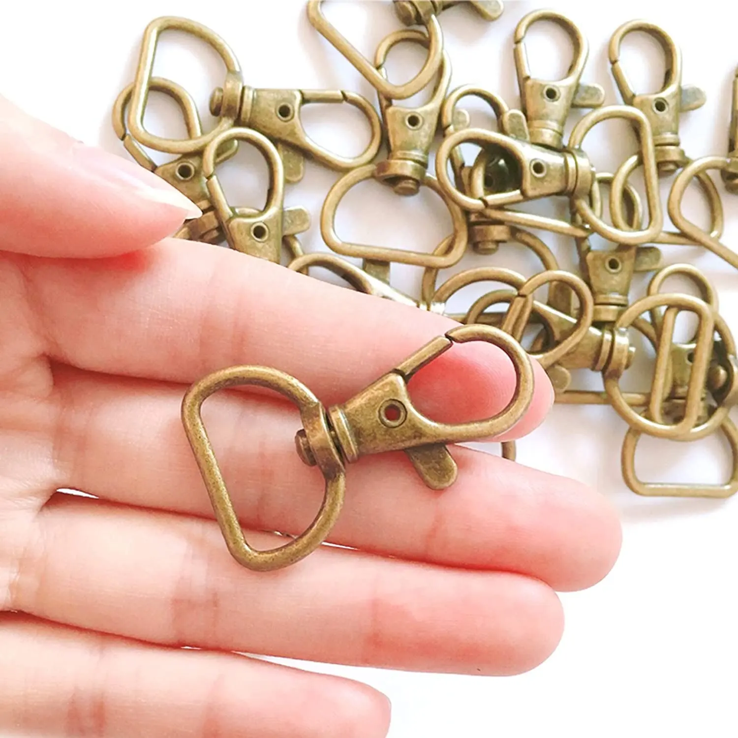 Swivel Clasps Lanyard Snap Hooks Keychain Clip Hook Lobster Claw Clasp Metal Hook Clasp Ring for Keychain Purse Hardware