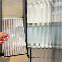 3D Gerillte Glasfolie Modernes Design Selbstklebende PET Dekorative Fensterfolie 2 Mil Dick 5 Jahre Garantie Für den Hausgebrauch Undurchsichtige Oberfläche