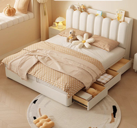 Cadre de lit en tissu doux de luxe nordique, design simple et moderne pour petits appartements, lit double, mousse simple, mobilier de maison
