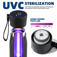 Produits pour la maison intelligente, bouteille d'eau intelligente, bouteille d'eau autonettoyante UV, gobelets à double paroi en acier inoxydable sous vide