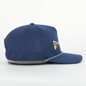 Oem Hoge Kwaliteit Groothandel Custom 5 Panel Sport Touw Polyester Baseballcap Lasergesneden Gat <span class=keywords><strong>Golf</strong></span> Dad Hoed Borduurwerk Logo Gorras - Product Image 4