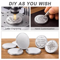 Pièces vierges de 40 mm en alliage de zinc plaqué argent pour gravure, pièces de défi personnalisées gravées au laser pour collection et souvenirs